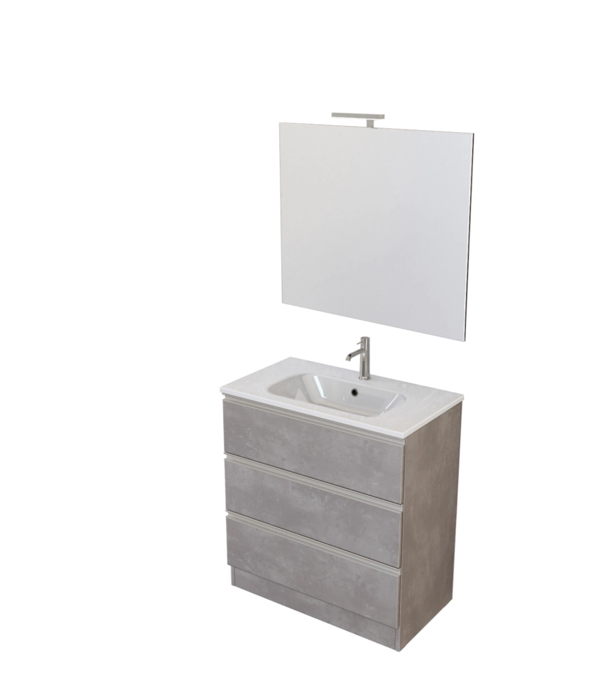 MOBILE BAGNO "CANOVA" CEMENTO, 80 CM